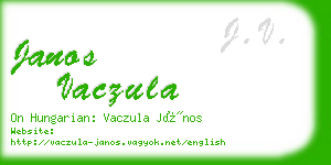 janos vaczula business card